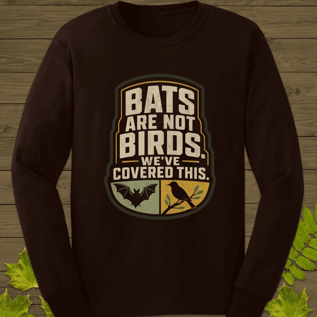 Bats Are Not Birds Long Sleeve in Dark Chocolate