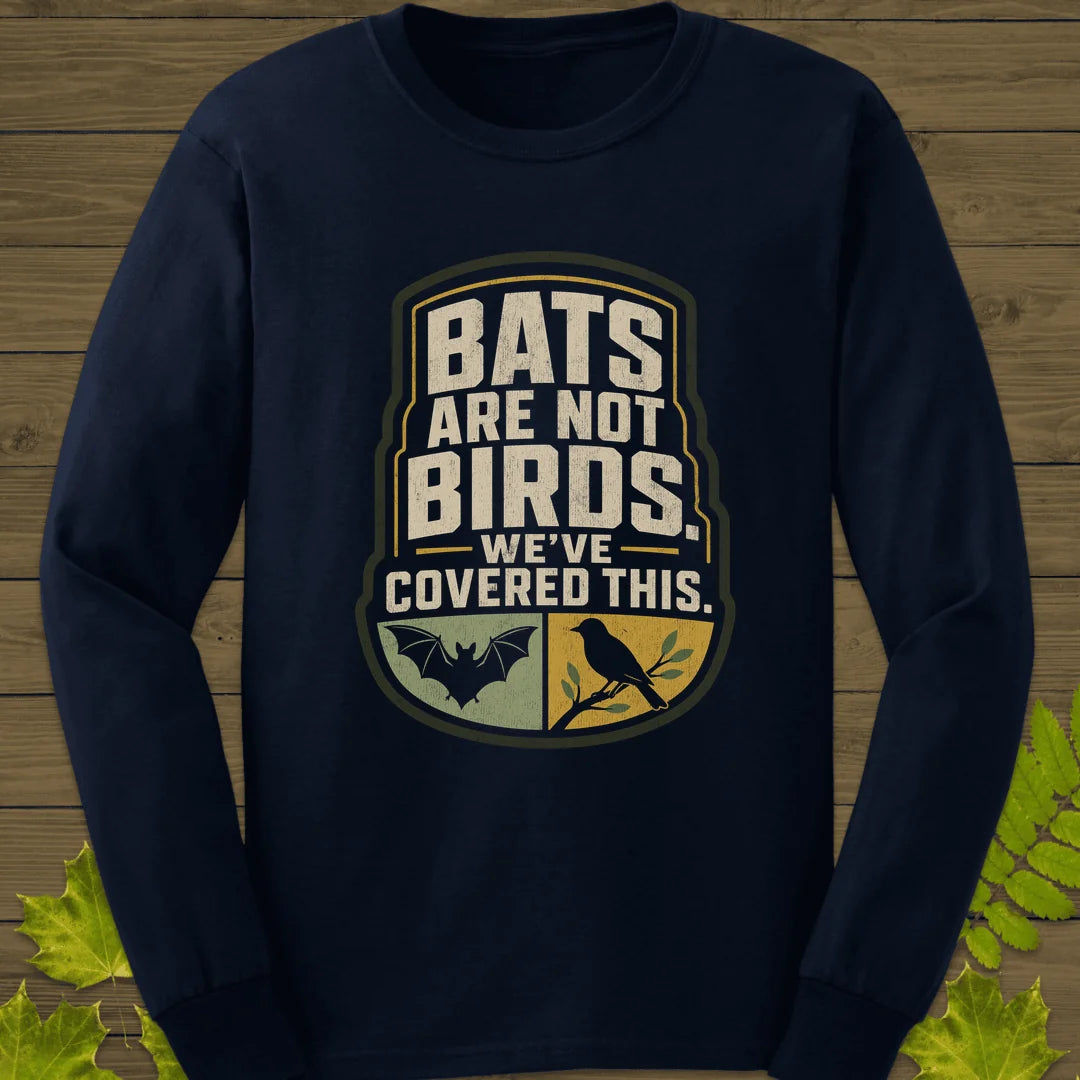 Bats Are Not Birds Long Sleeve in Navy