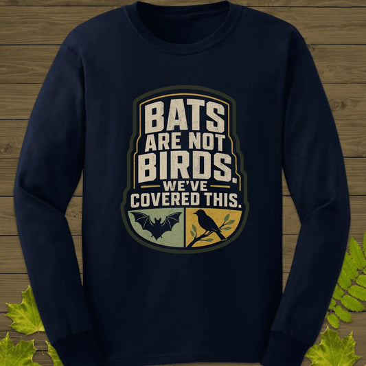 Bats Are Not Birds Long Sleeve in Navy
