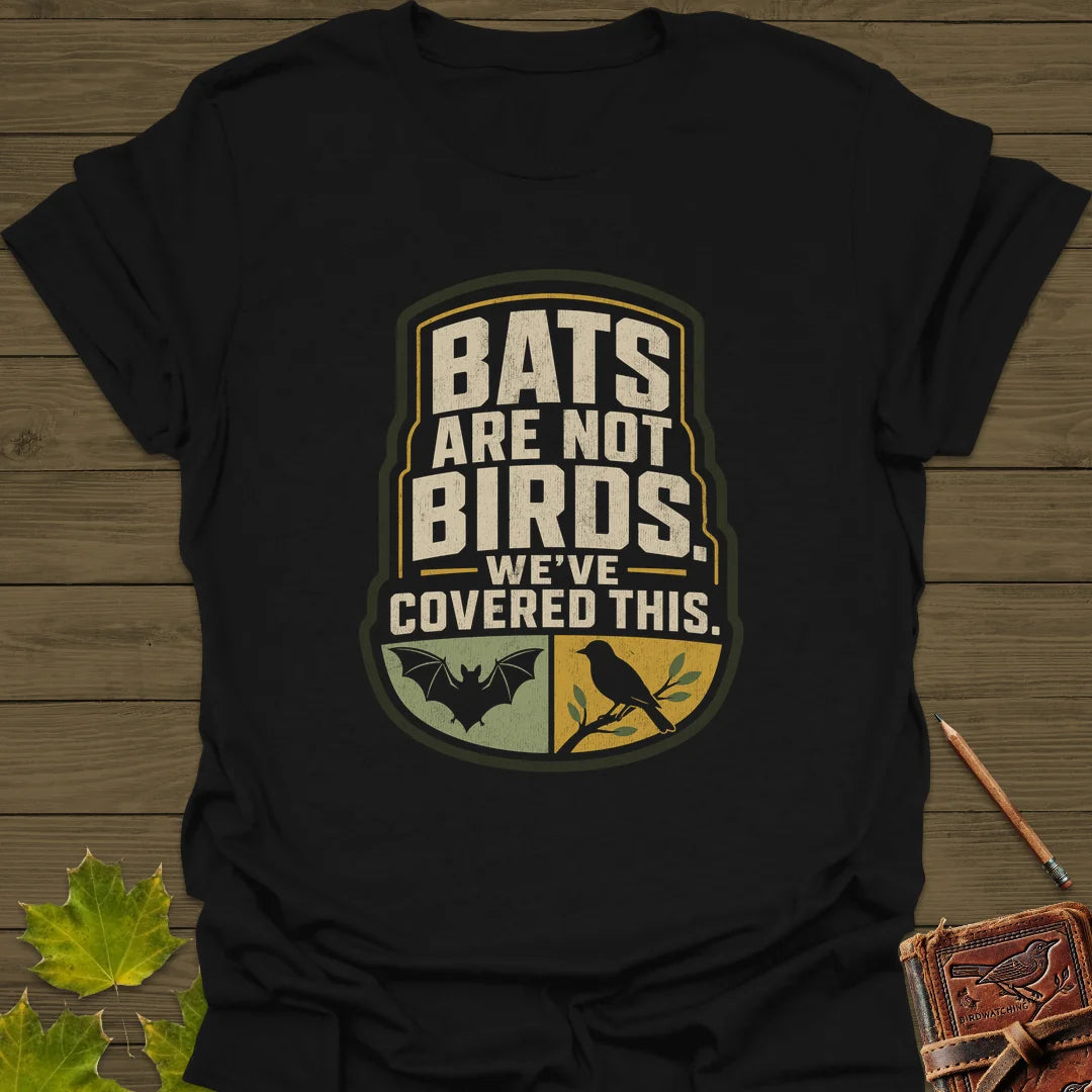 Bats Are Not Birds T-Shirt in Black