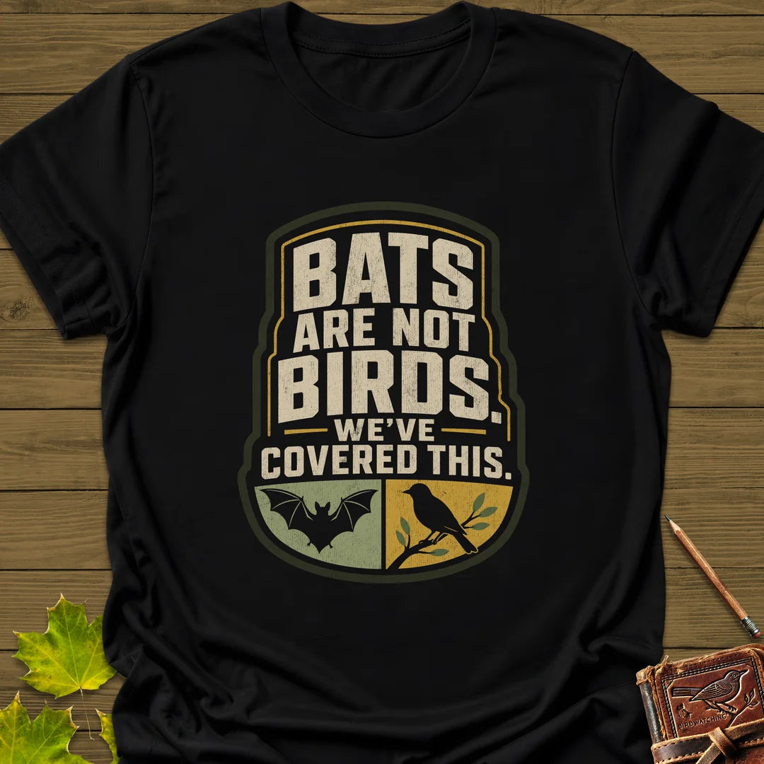 Bats Are Not Birds T-Shirt in Black