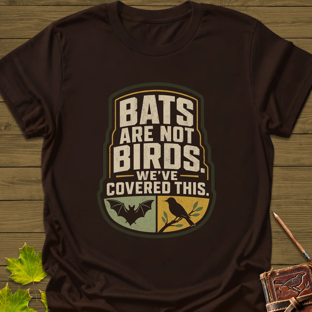 Bats Are Not Birds T-Shirt in Dark Chocolate