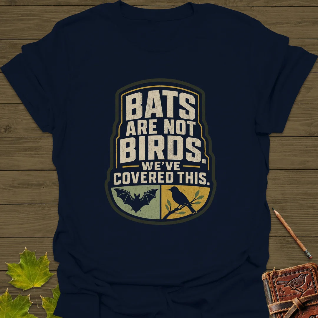 Bats Are Not Birds T-Shirt in Navy
