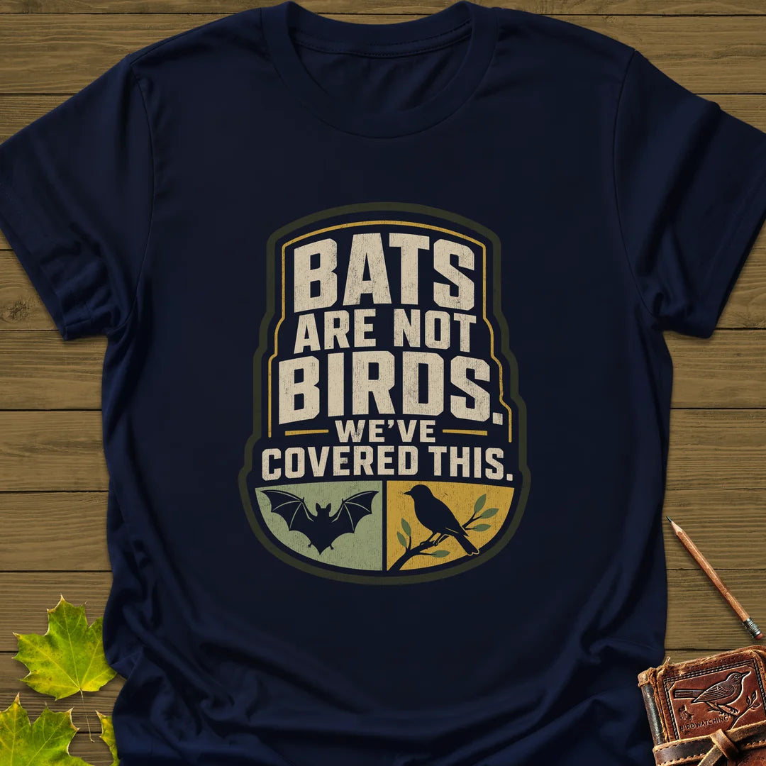 Bats Are Not Birds T-Shirt in Navy