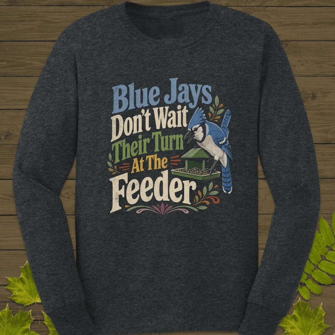 Blue Jays Don't Wait Long Sleeve in Dark Heather