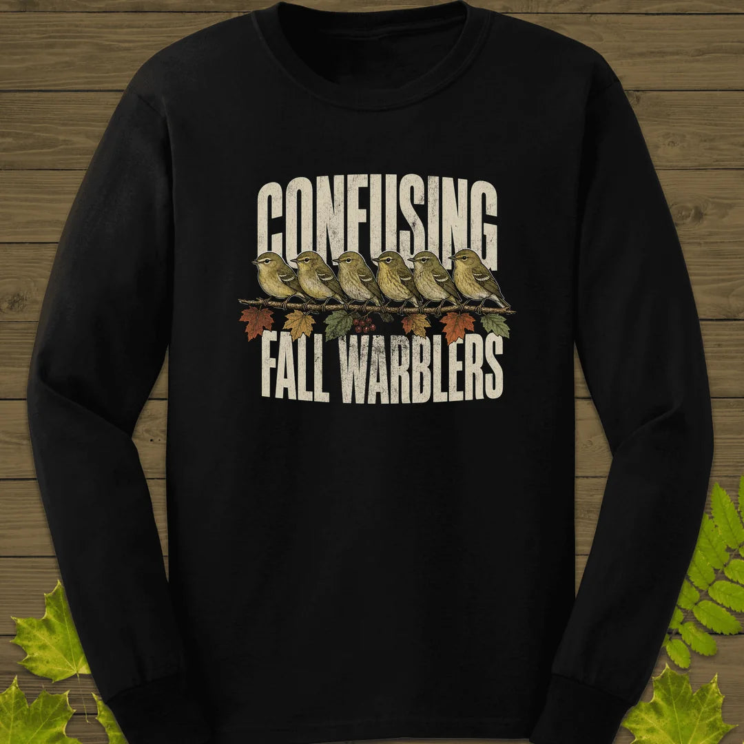 Confusing Fall Warblers Long Sleeve in Black