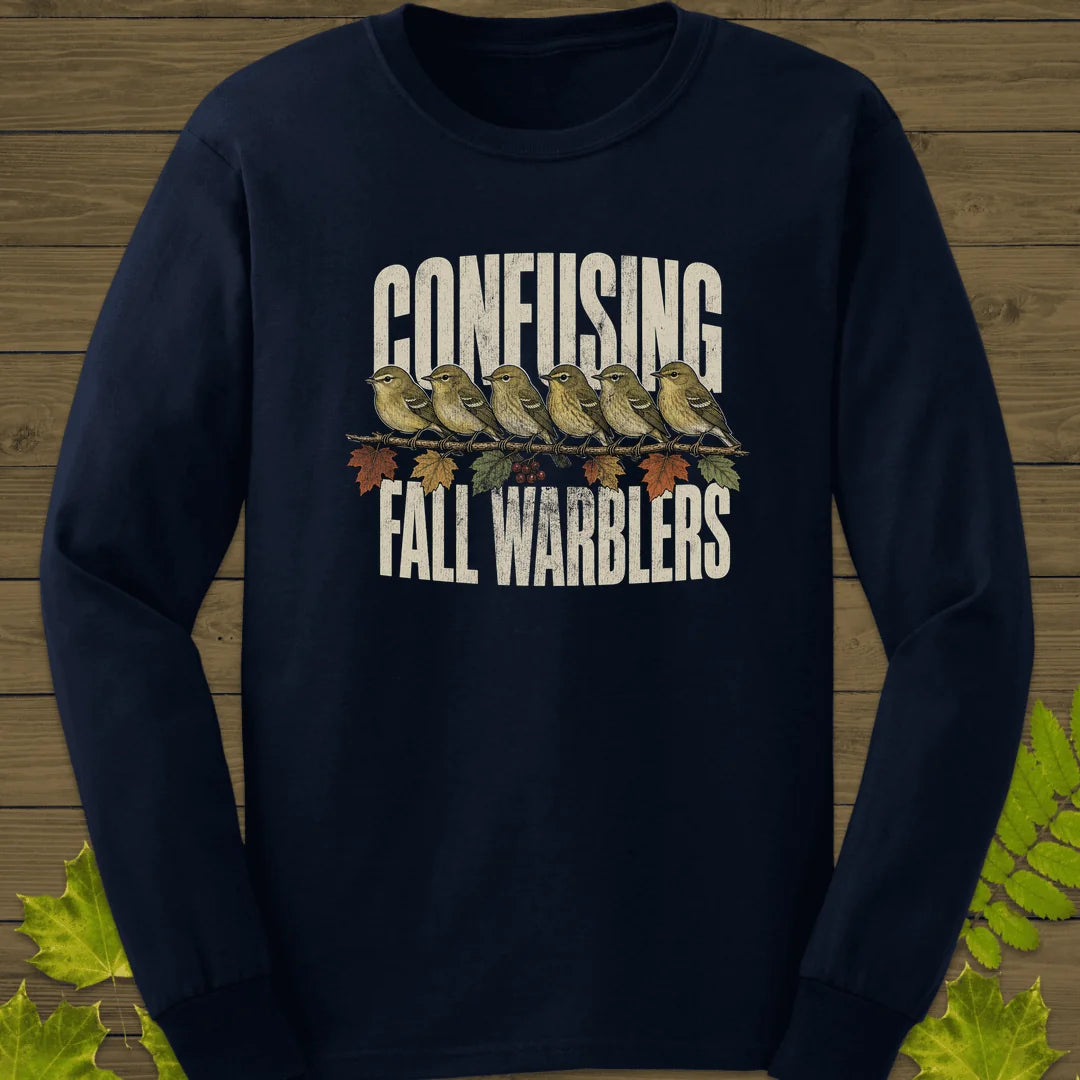 Confusing Fall Warblers Long Sleeve in Navy
