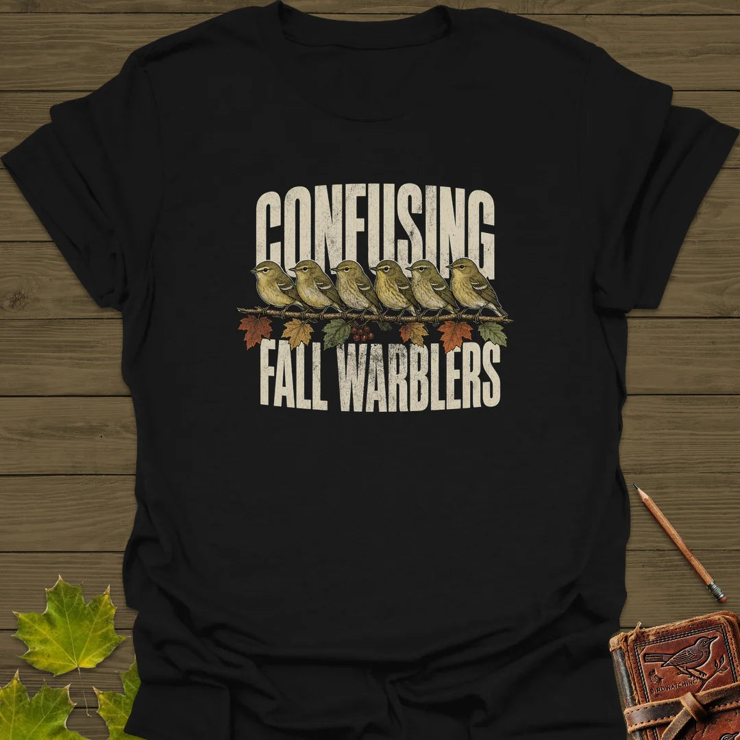 Confusing Fall Warblers T-Shirt in Black