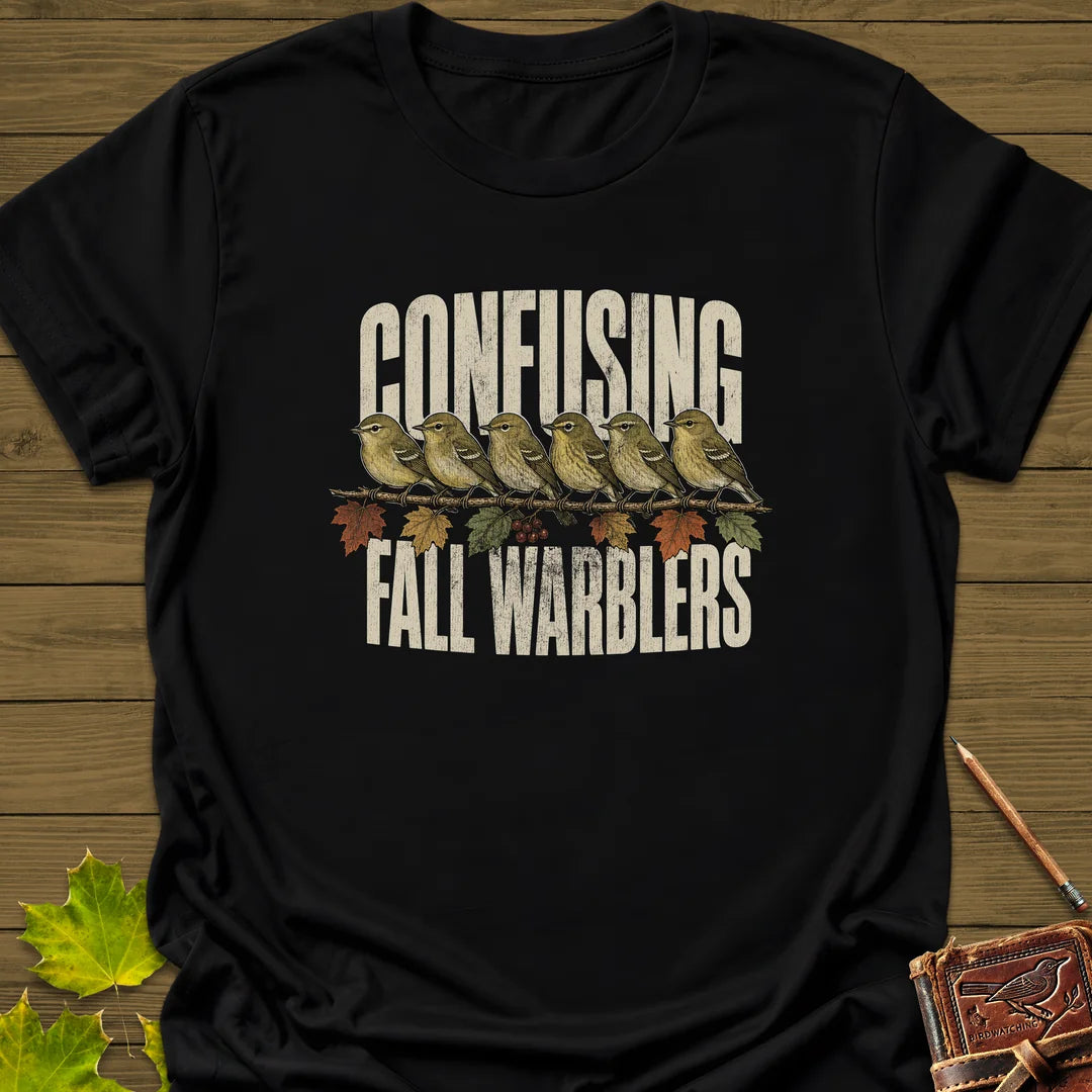 Confusing Fall Warblers T-Shirt in Black