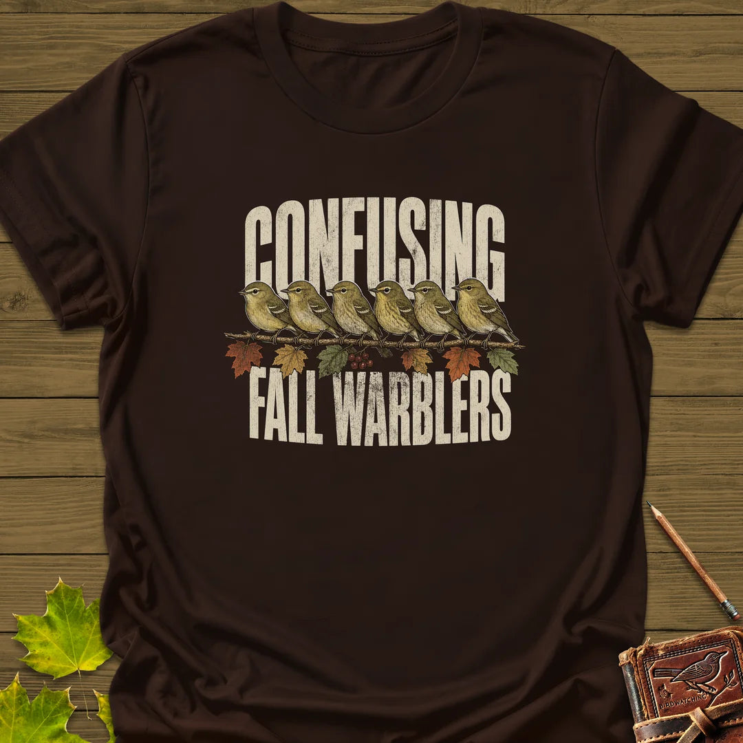 Confusing Fall Warblers T-Shirt in Dark Chocolate