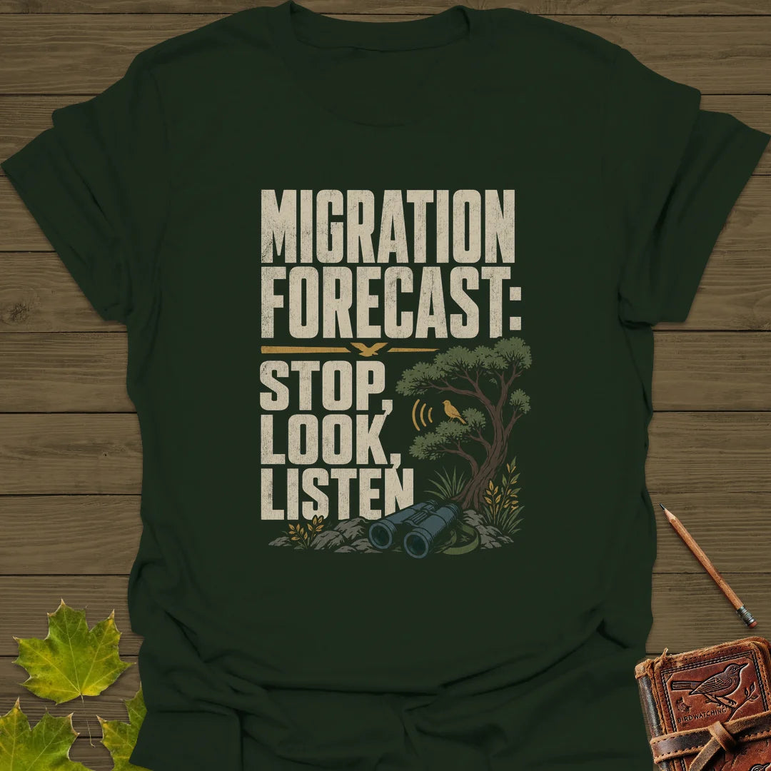 Stop Look Listen T-Shirt in Forest Green