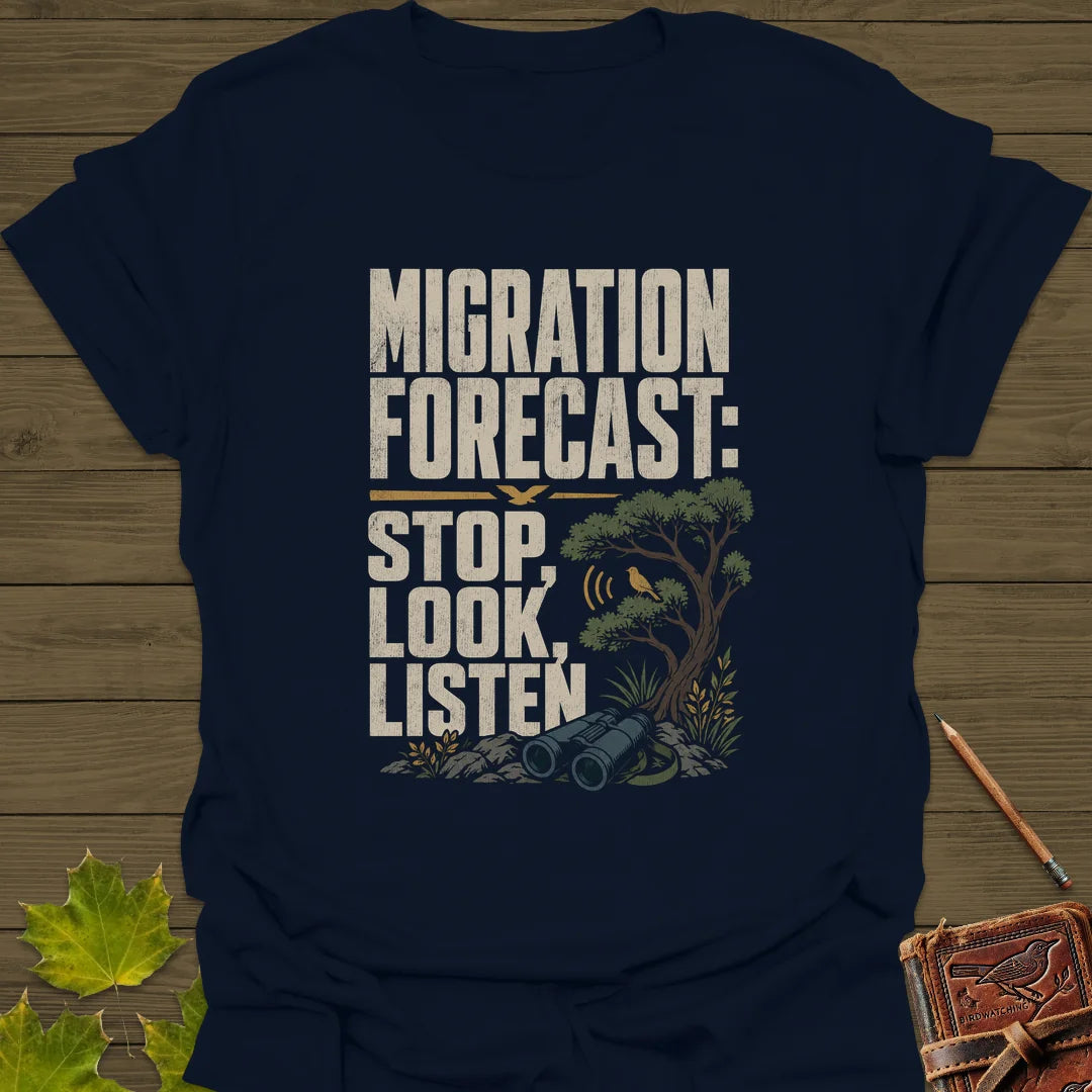 Stop Look Listen T-Shirt in Navy