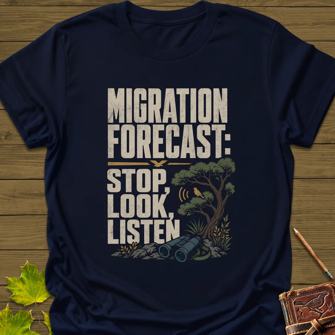 Stop Look Listen T-Shirt in Navy