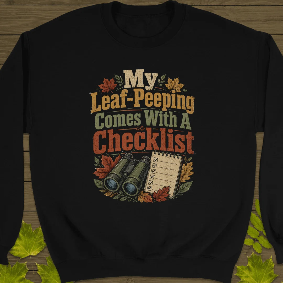 Leaf-Peeping Checklist Sweatshirt in Black