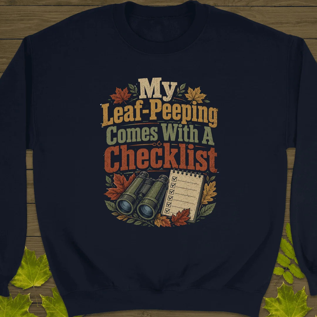 Leaf-Peeping Checklist Sweatshirt in Navy