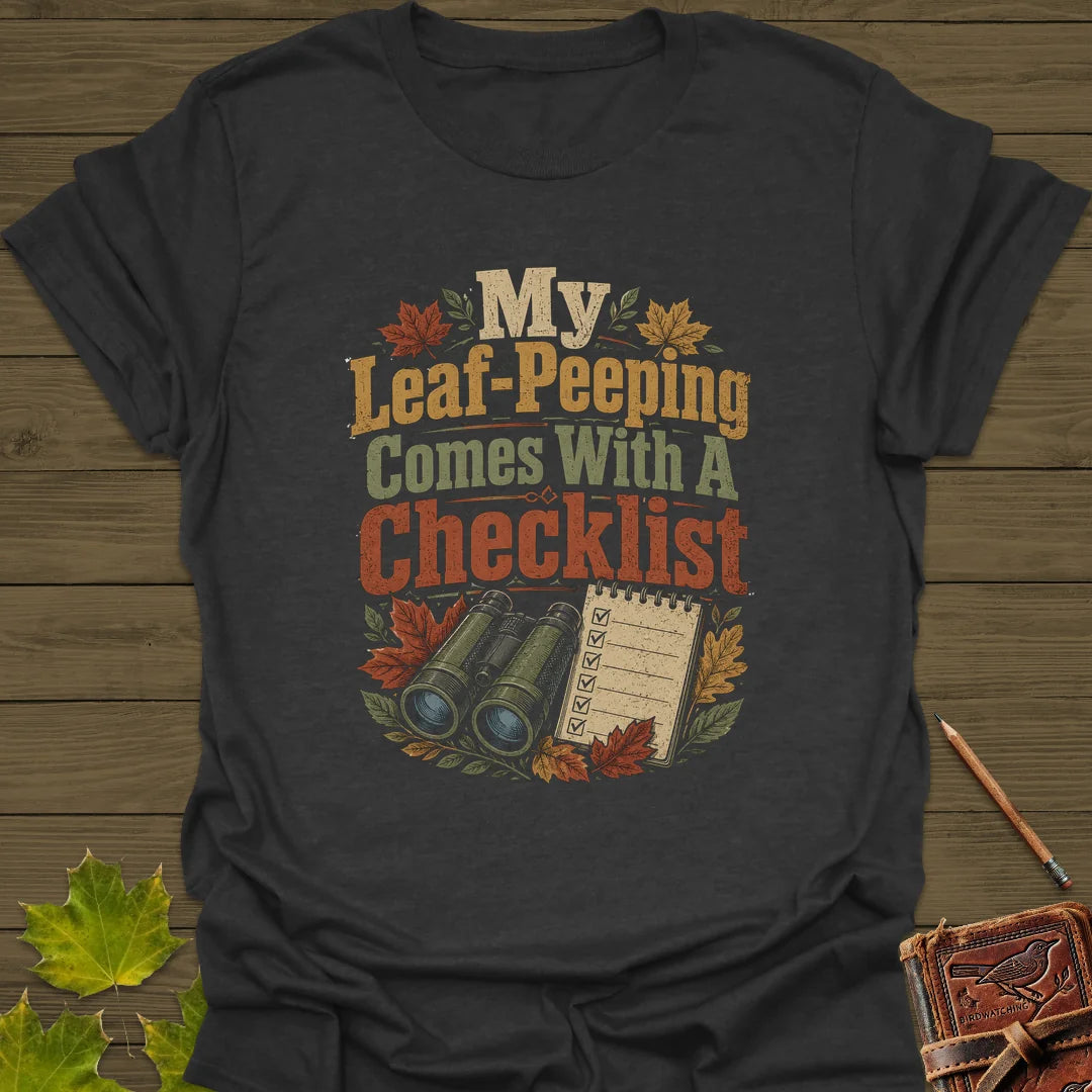 Leaf-Peeping Checklist T-Shirt in Dark Heather