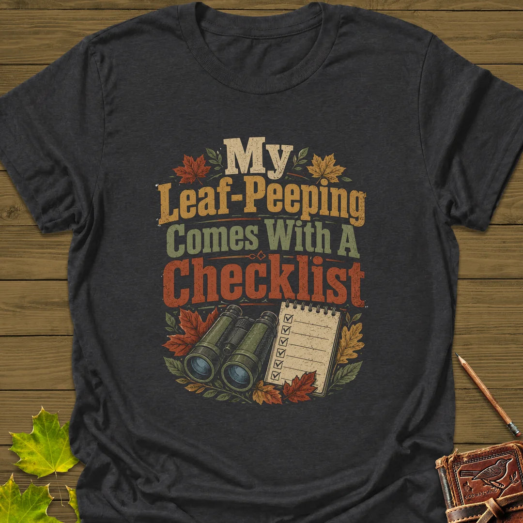 Leaf-Peeping Checklist T-Shirt in Dark Heather