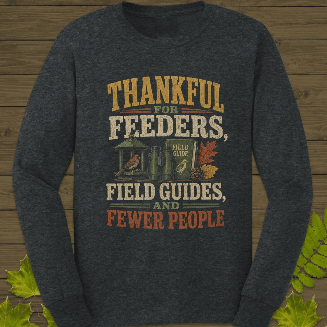 Thankful For Feeders Long Sleeve in Dark Heather