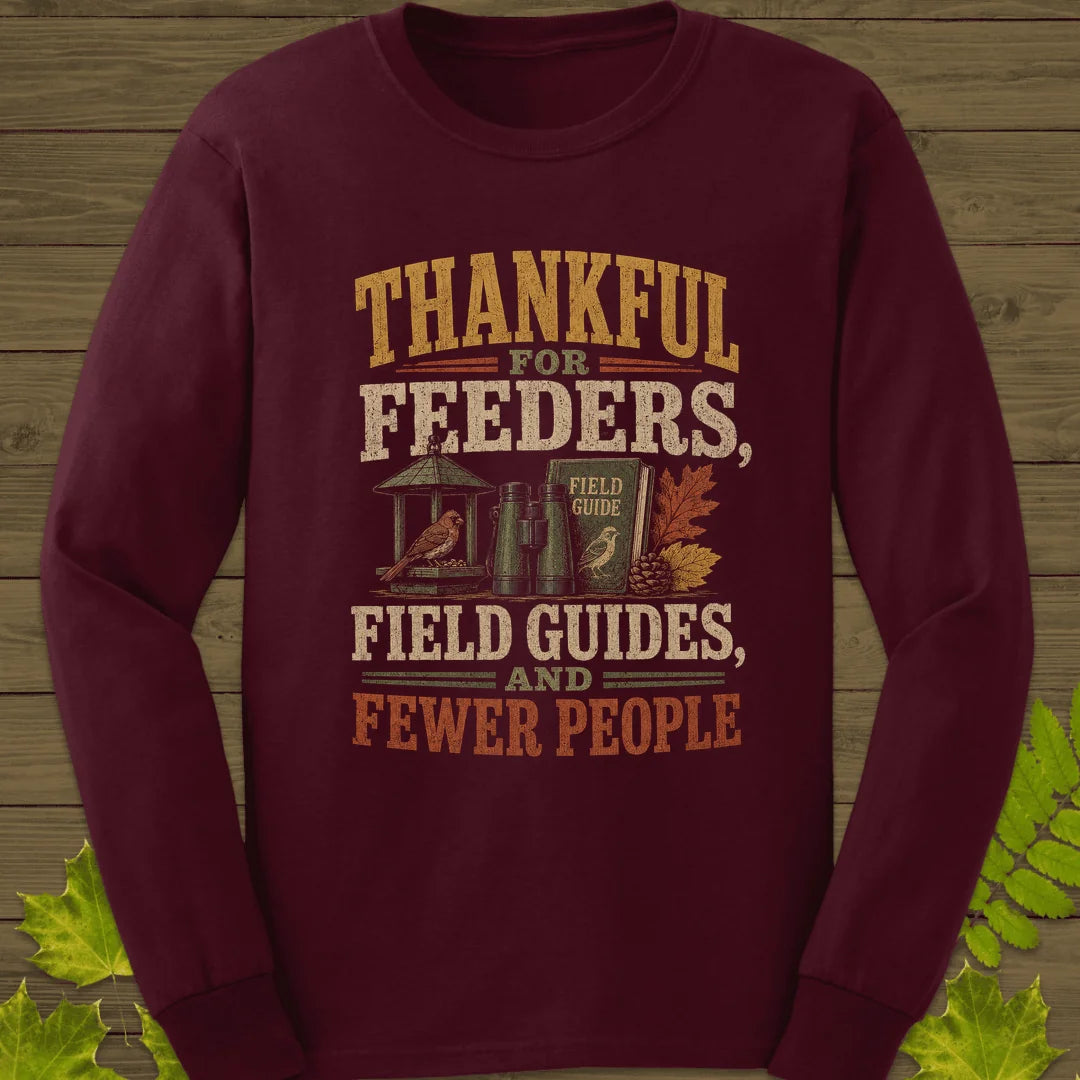 Thankful For Feeders Long Sleeve in Maroon