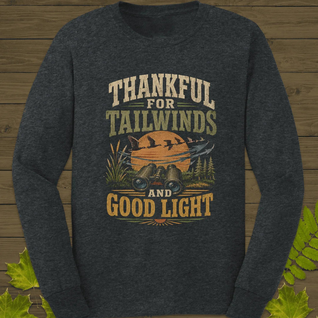 Thankful For Tailwinds Long Sleeve in Dark Heather