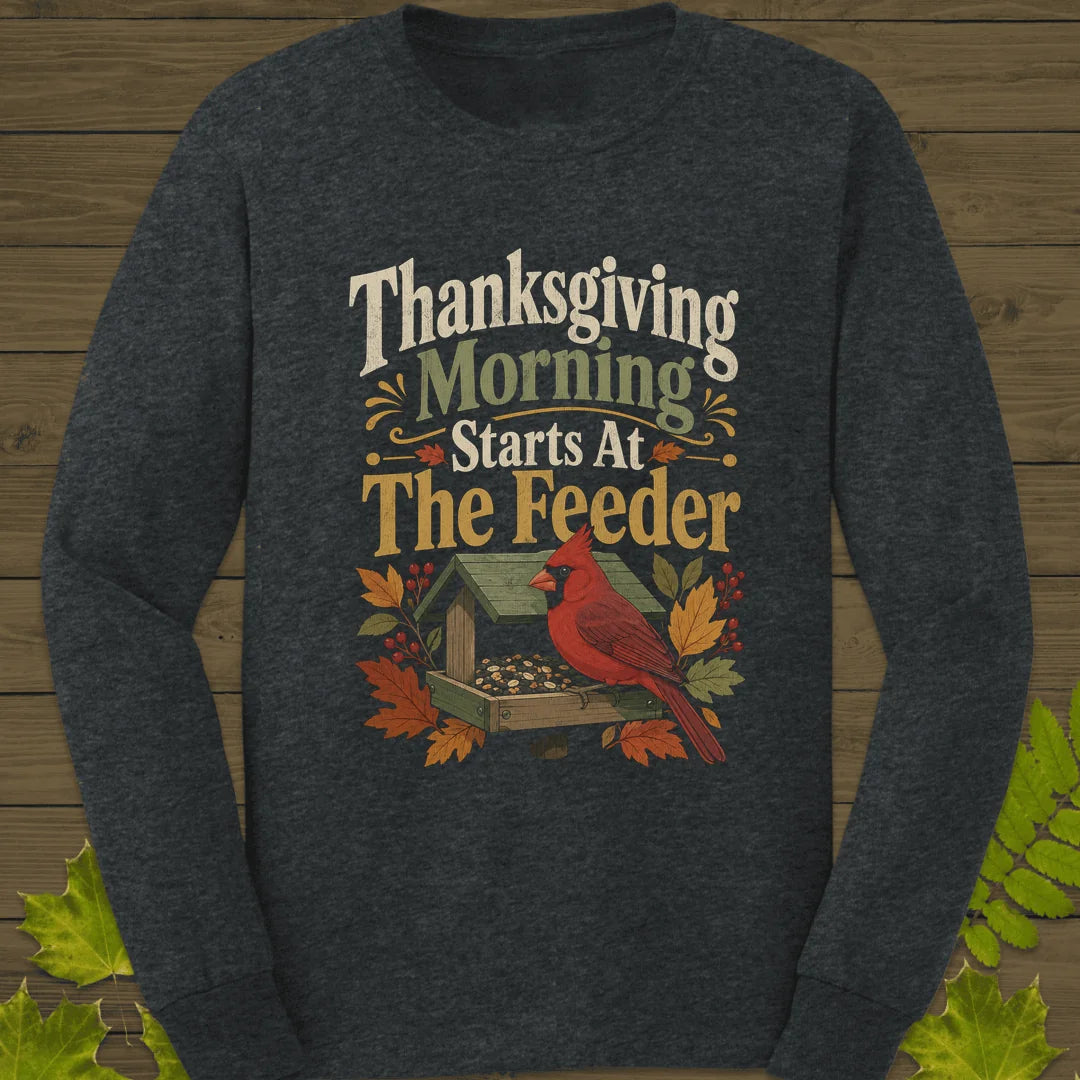 Feeder First Thanksgiving Long Sleeve in Dark Heather