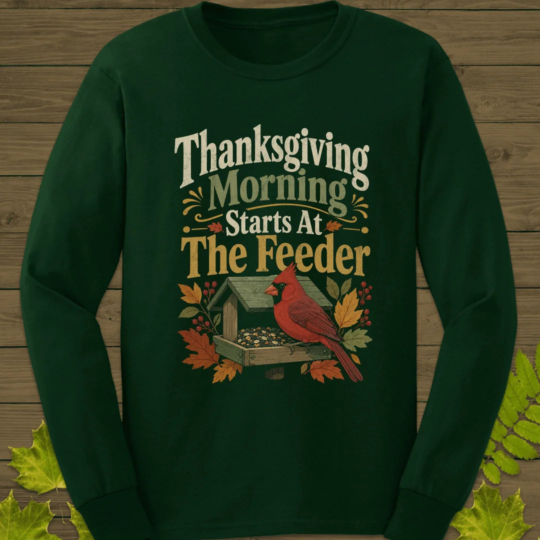 Feeder First Thanksgiving Long Sleeve in Forest Green