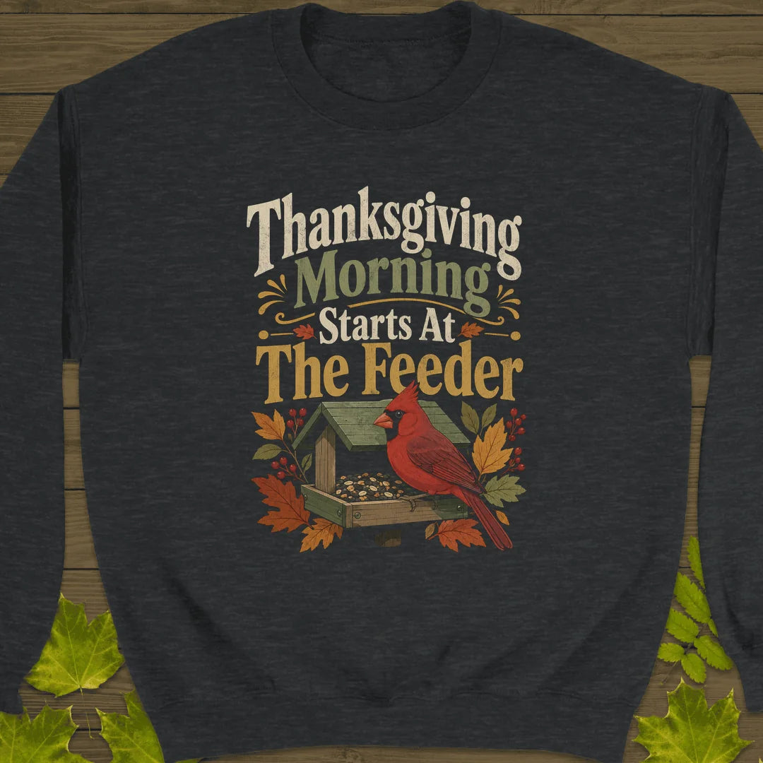Feeder First Thanksgiving Sweatshirt in Dark Heather