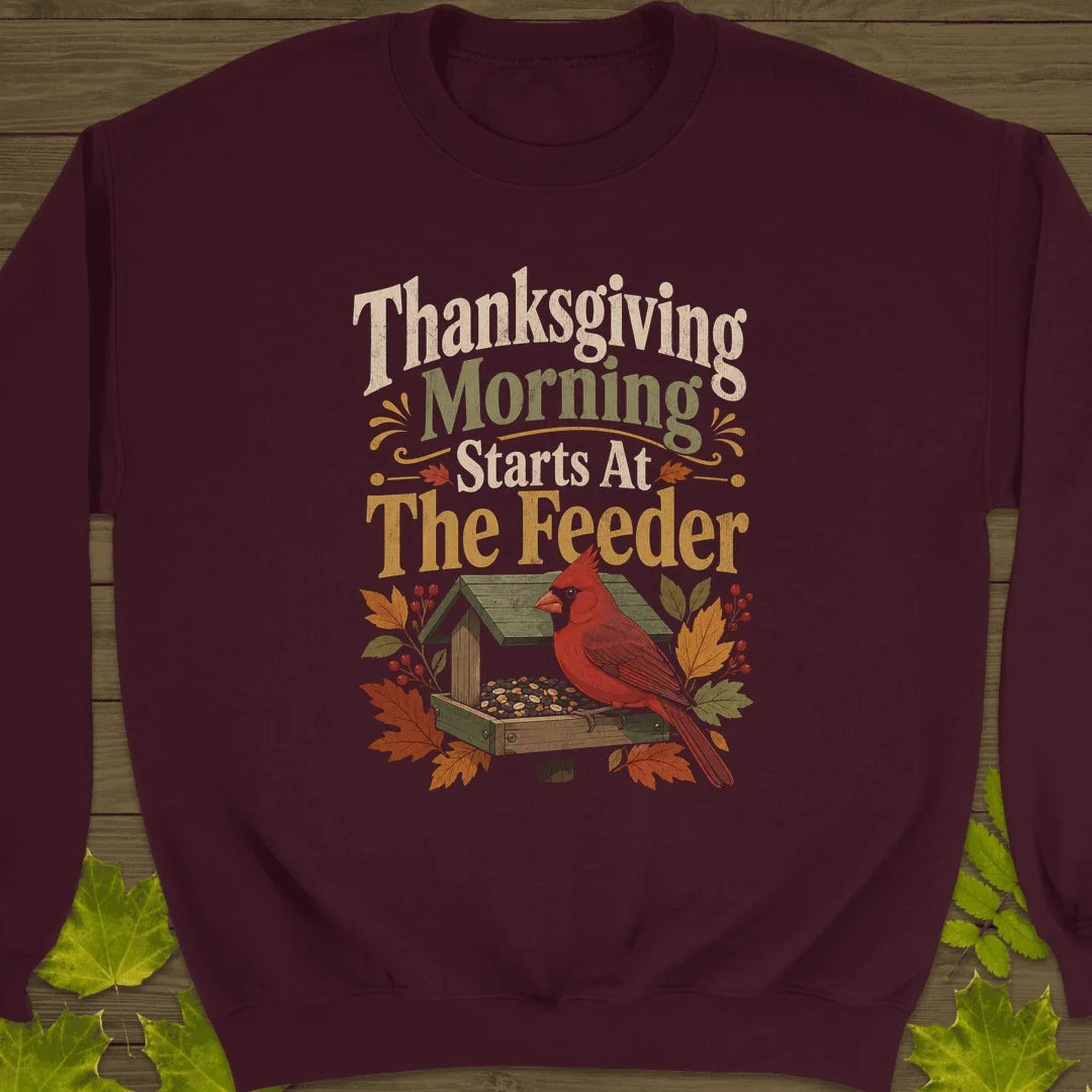 Feeder First Thanksgiving Sweatshirt in Maroon