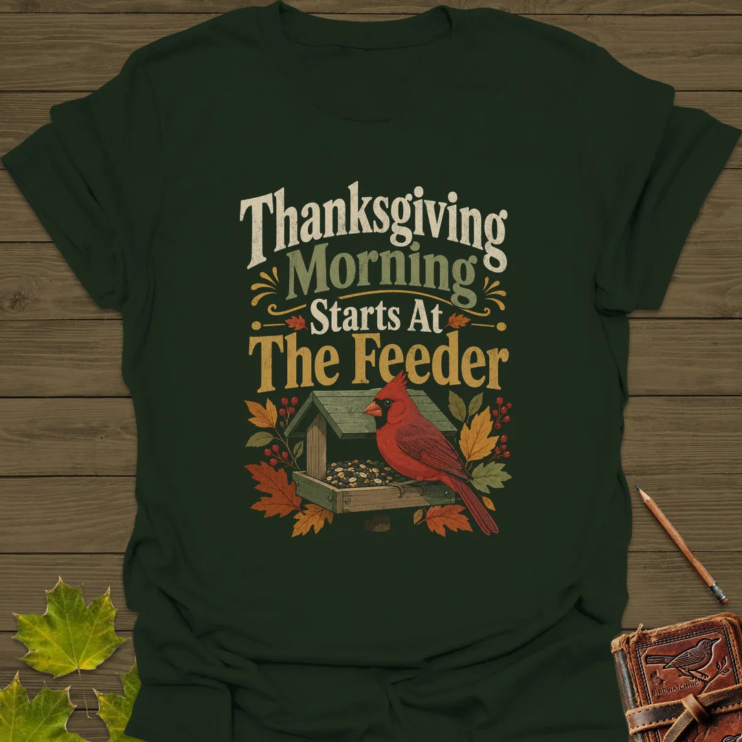 Feeder First Thanksgiving T-Shirt in Forest Green