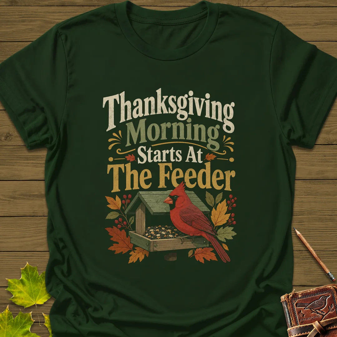 Feeder First Thanksgiving T-Shirt in Forest Green