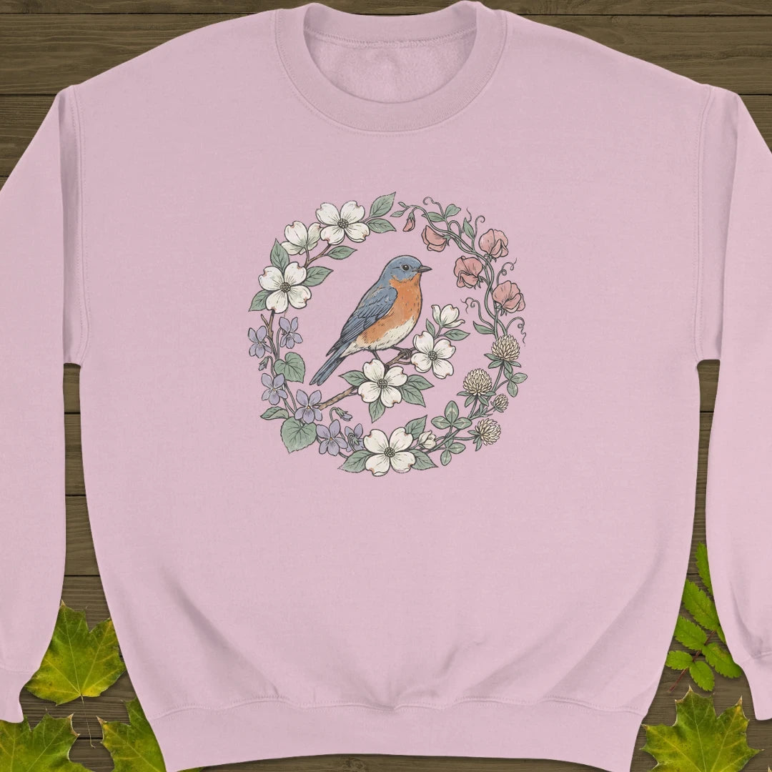 Blue & Bloom Sweatshirt Light Pink