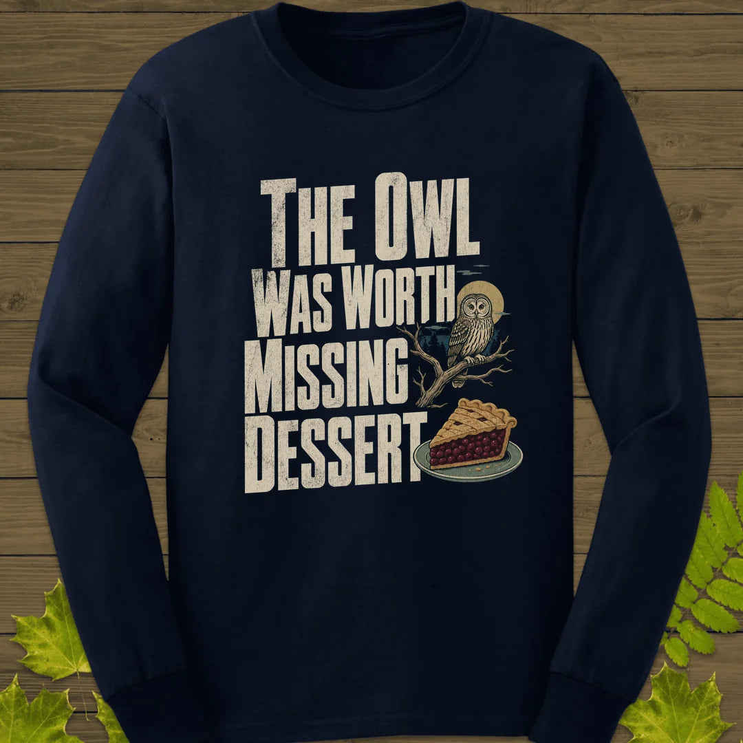 Owl Worth Missing Dessert Long Sleeve in Navy