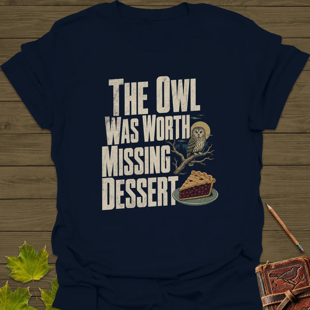 Owl Worth Missing Dessert T-Shirt in Navy