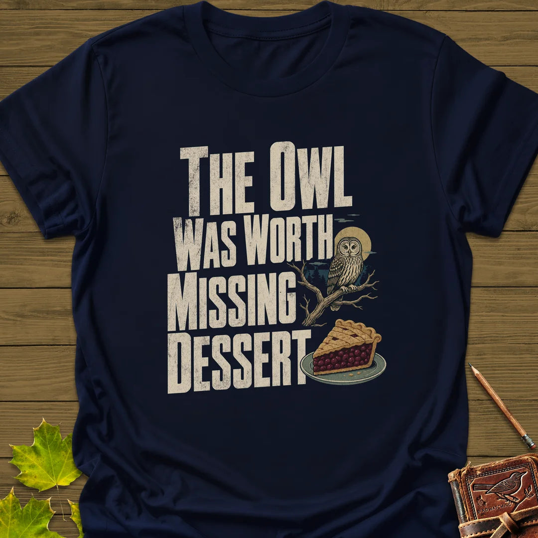 Owl Worth Missing Dessert T-Shirt in Navy