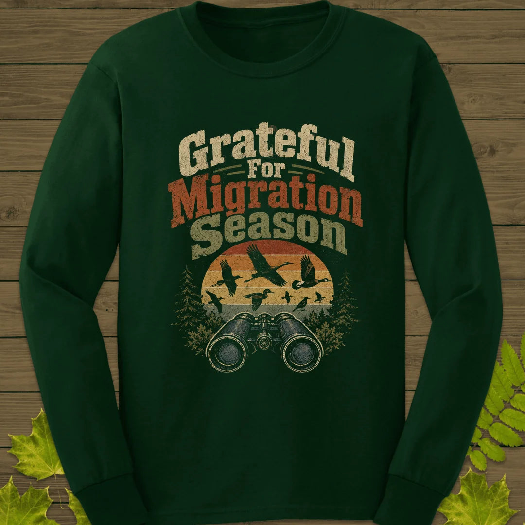 Grateful For Migration Long Sleeve in Forest Green