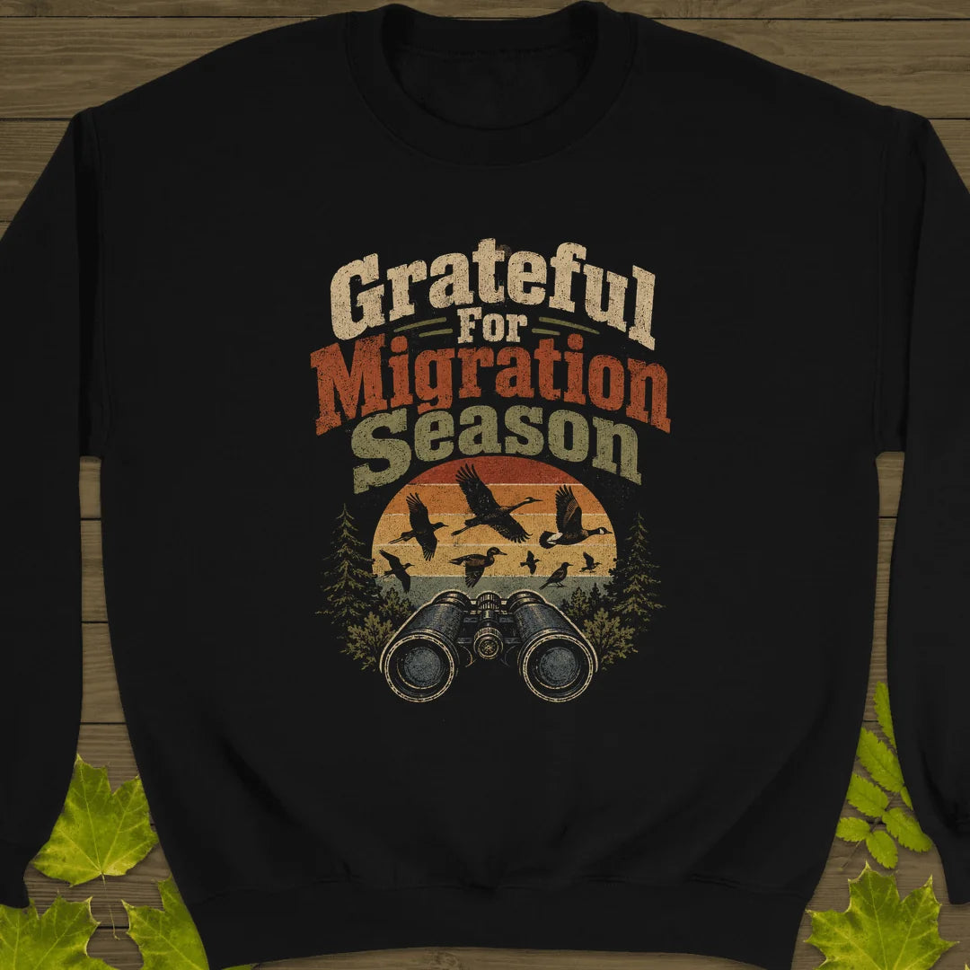 Grateful For Migration Sweatshirt in Black