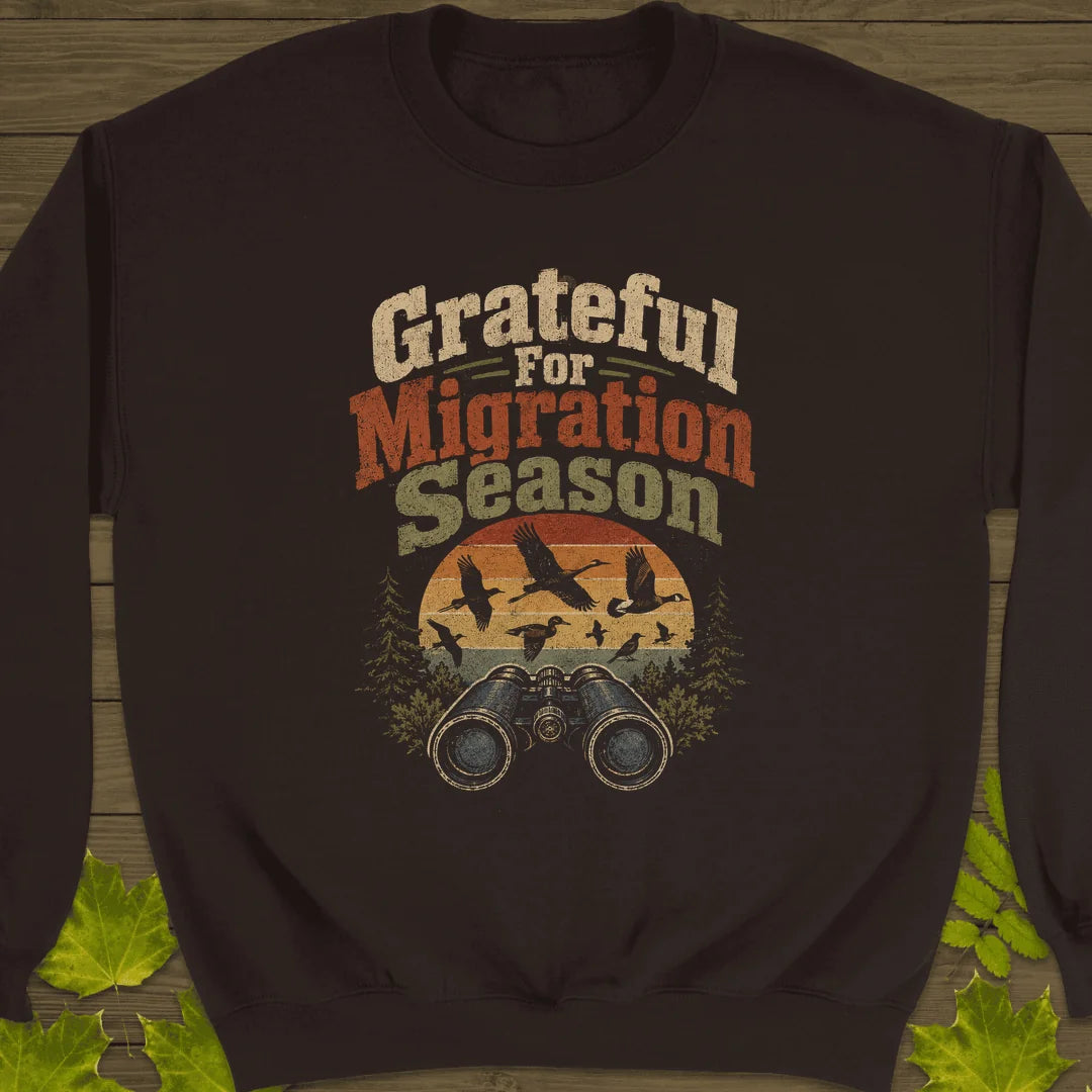 Grateful For Migration Sweatshirt in Dark Chocolate