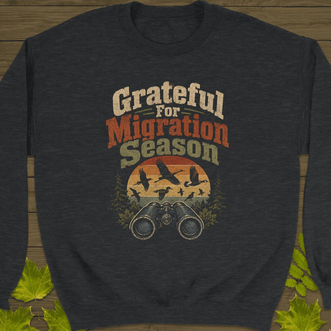 Grateful For Migration Sweatshirt in Dark Heather