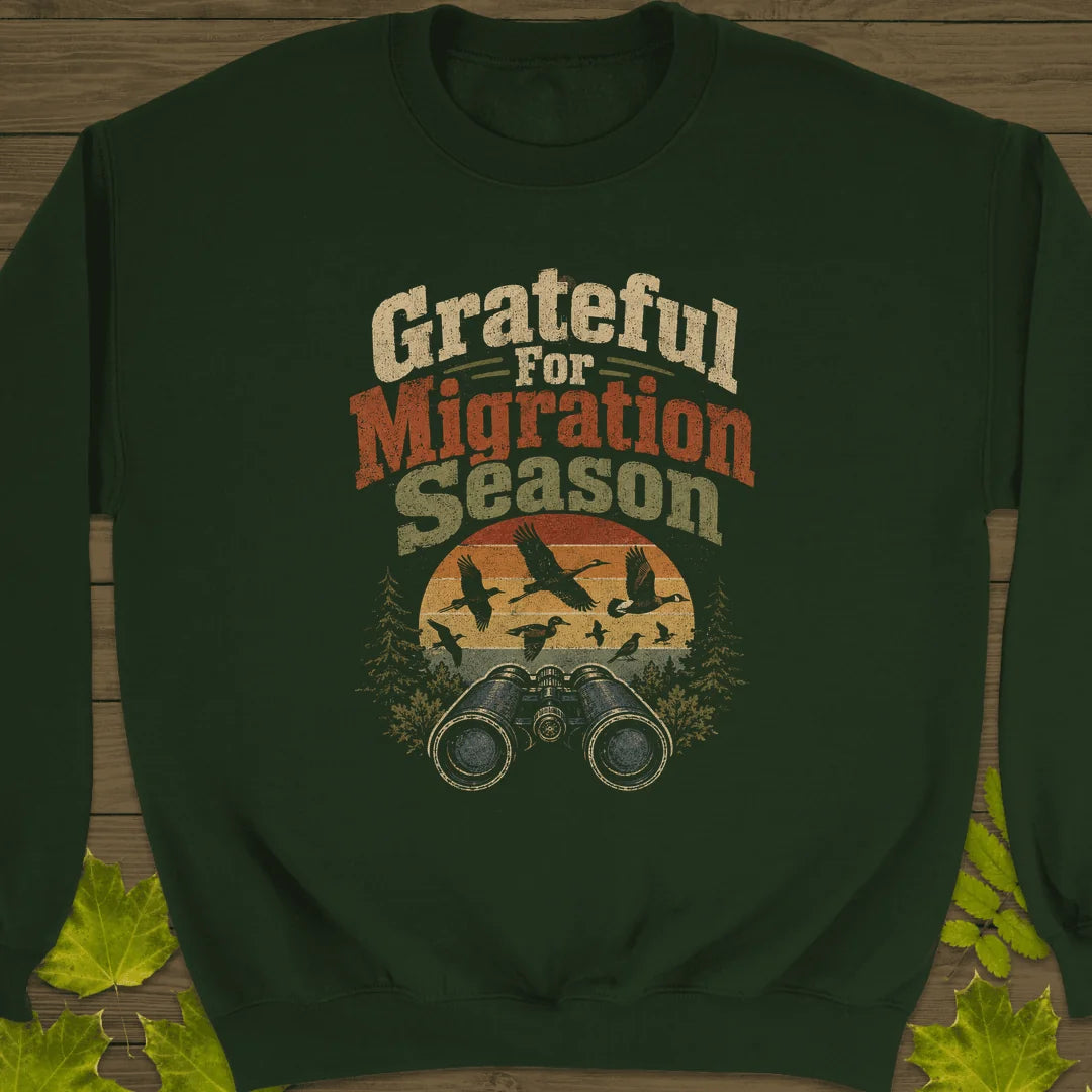 Grateful For Migration Sweatshirt in Forest Green