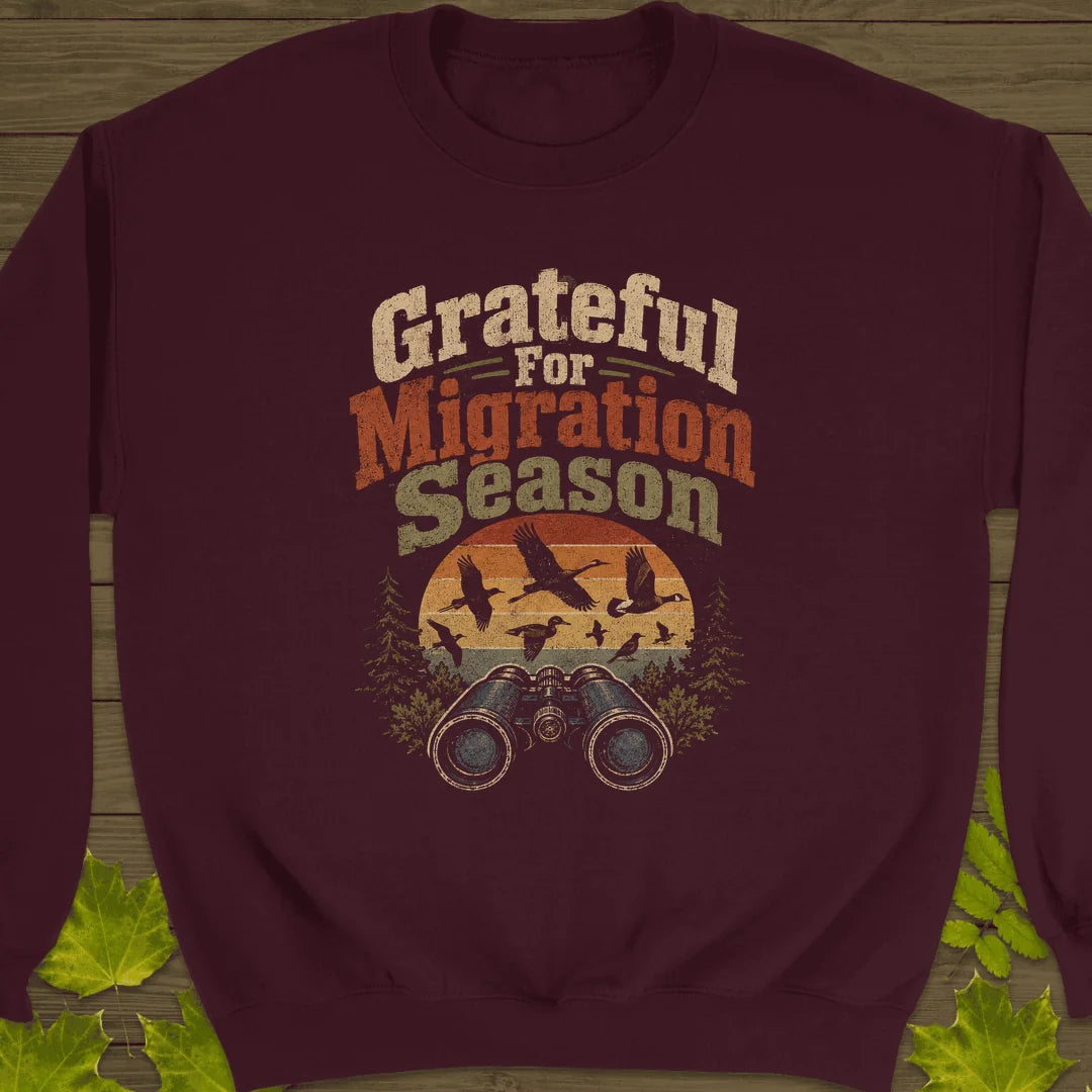 Grateful For Migration Sweatshirt in Maroon