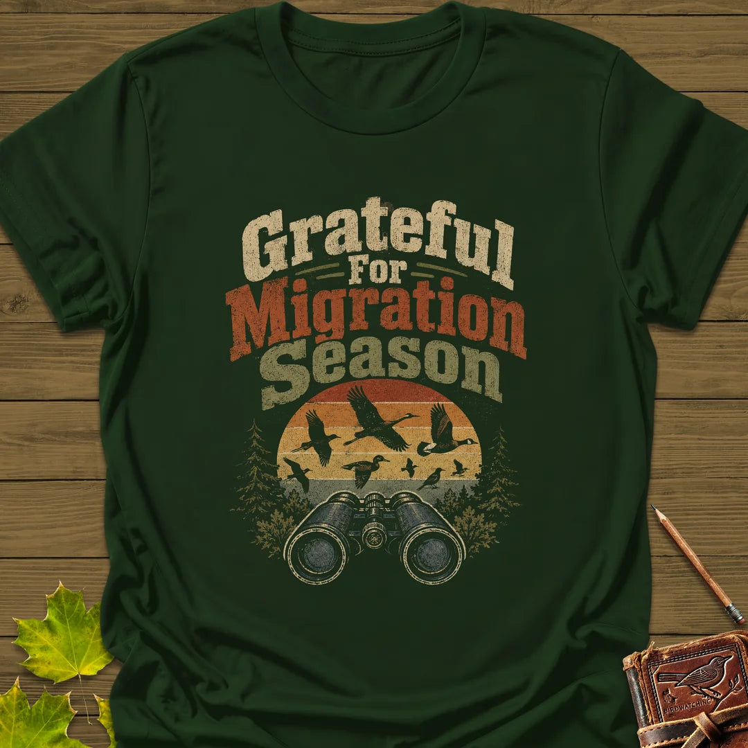 Grateful For Migration T-Shirt in Forest Green