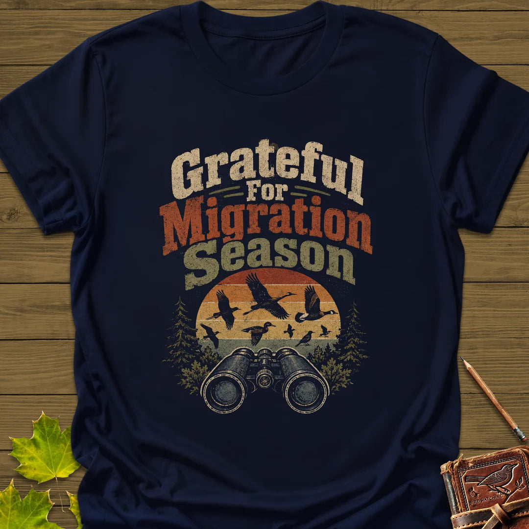 Grateful For Migration T-Shirt in Navy