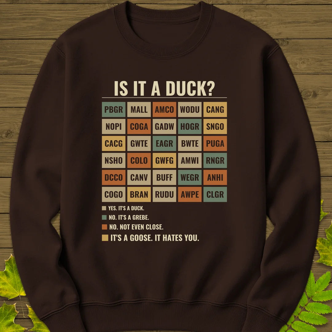 Is It A Duck Sweatshirt in Dark Chocolate