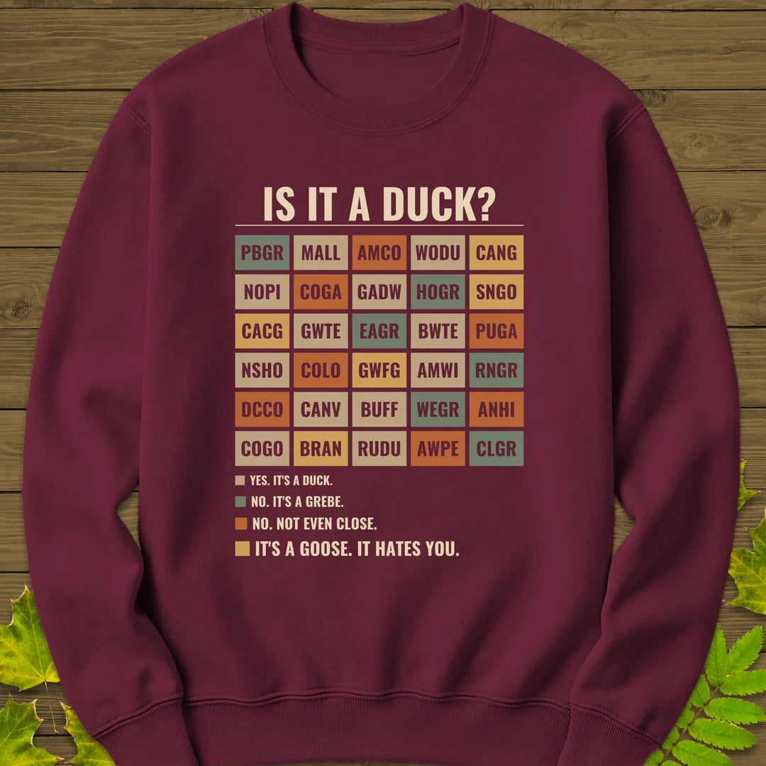 Is It A Duck Sweatshirt in Maroon