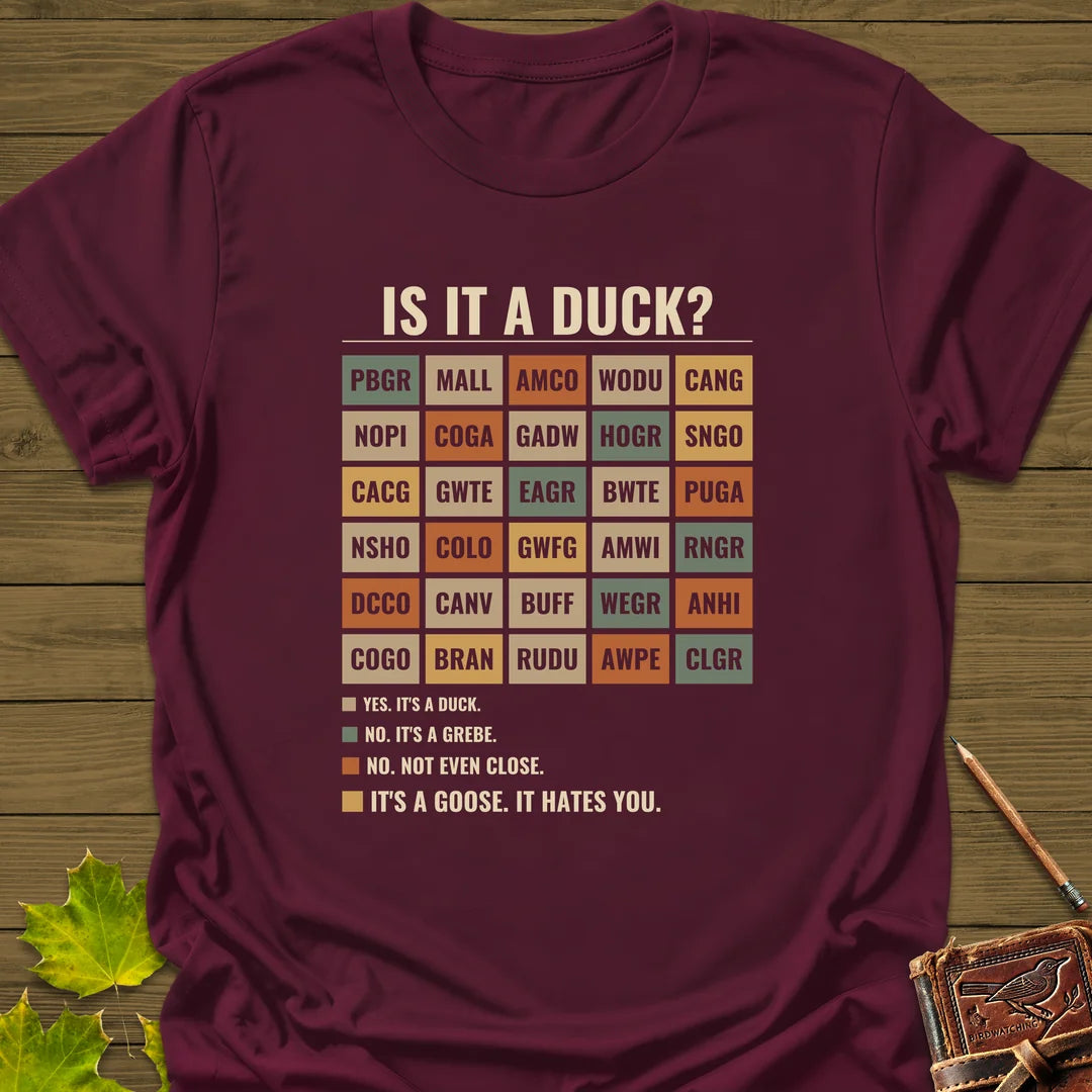 Is It A Duck T-Shirt in Maroon