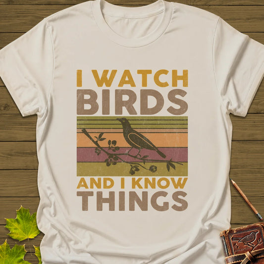 Watch Birds, Know Things T-Shirt in Natural