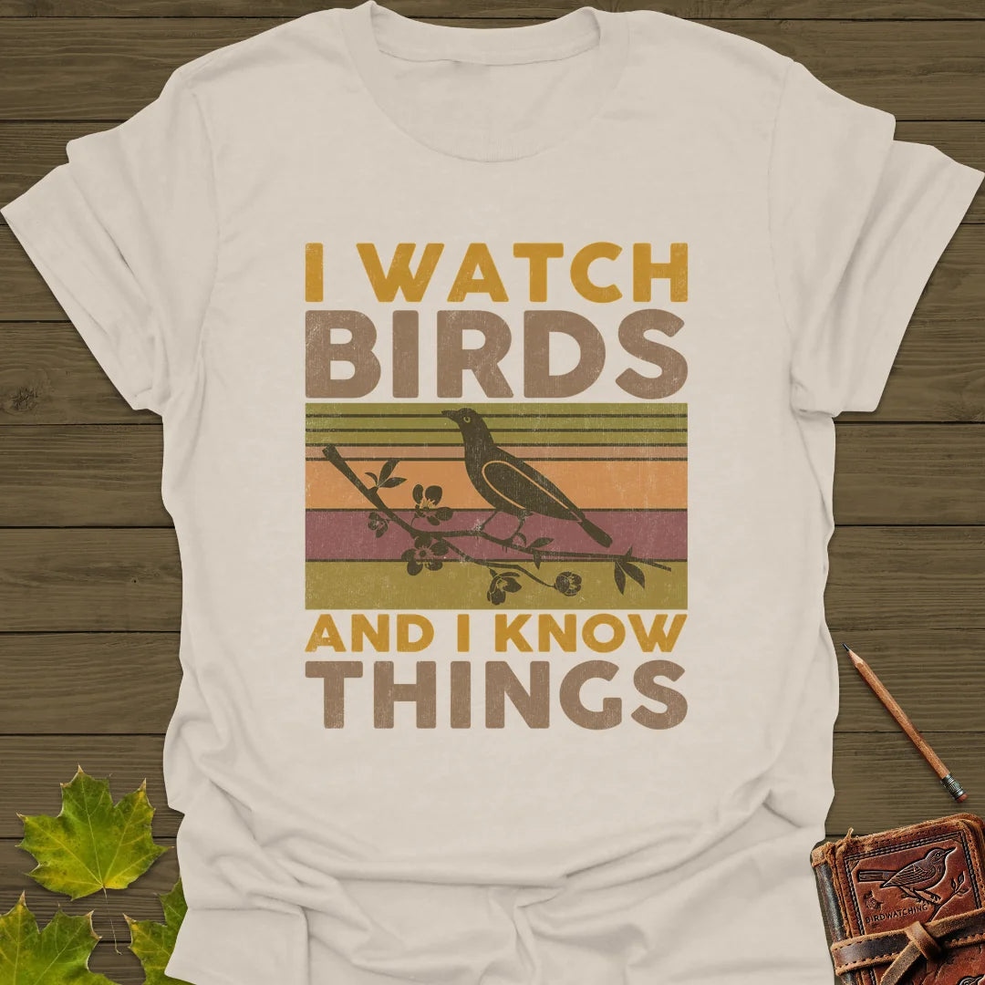 Watch Birds, Know Things T-Shirt in Natural