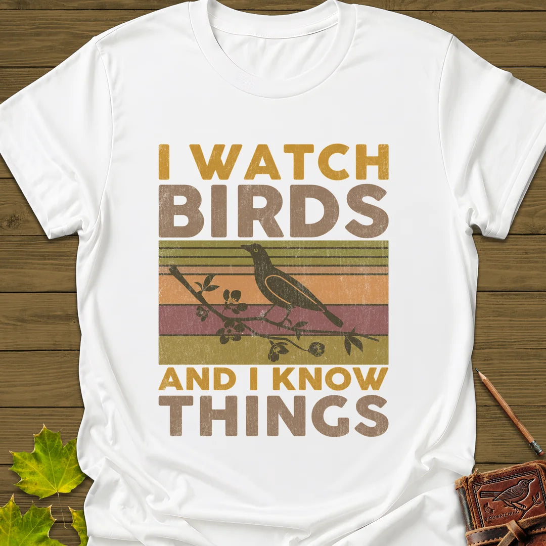 Watch Birds, Know Things T-Shirt in White