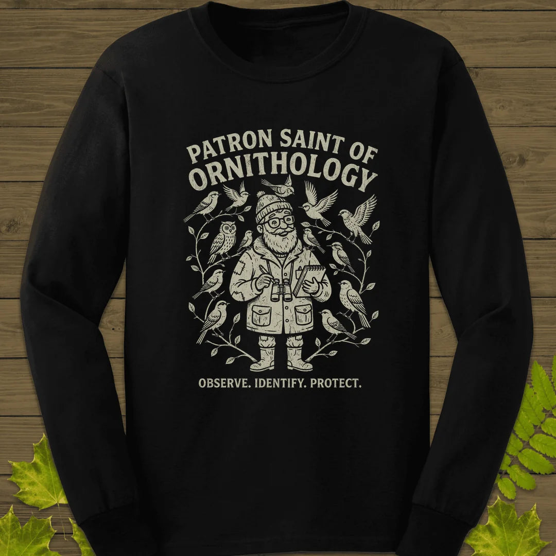 Birding Saint (Male) Long Sleeve in Black