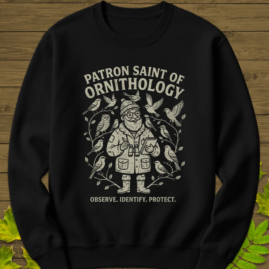 Birding Saint (Male) Sweatshirt in Black